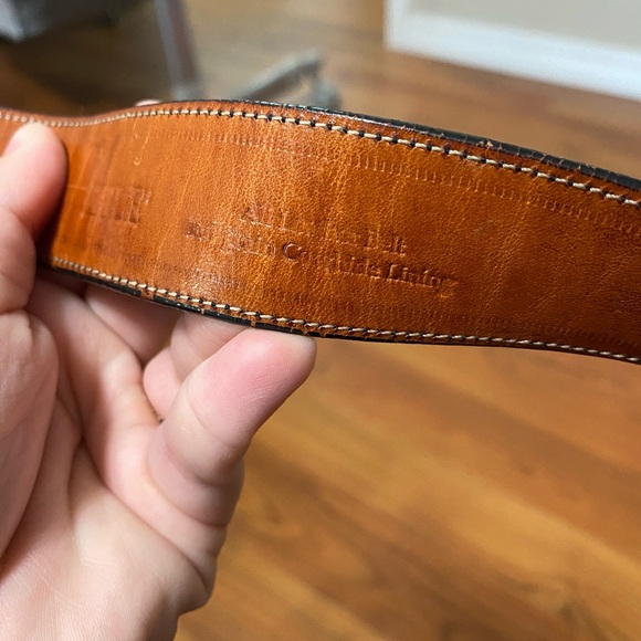 ZELE all leather belt genuine cowhide lining black croc embossed western cowgirl - Picture 6 of 6